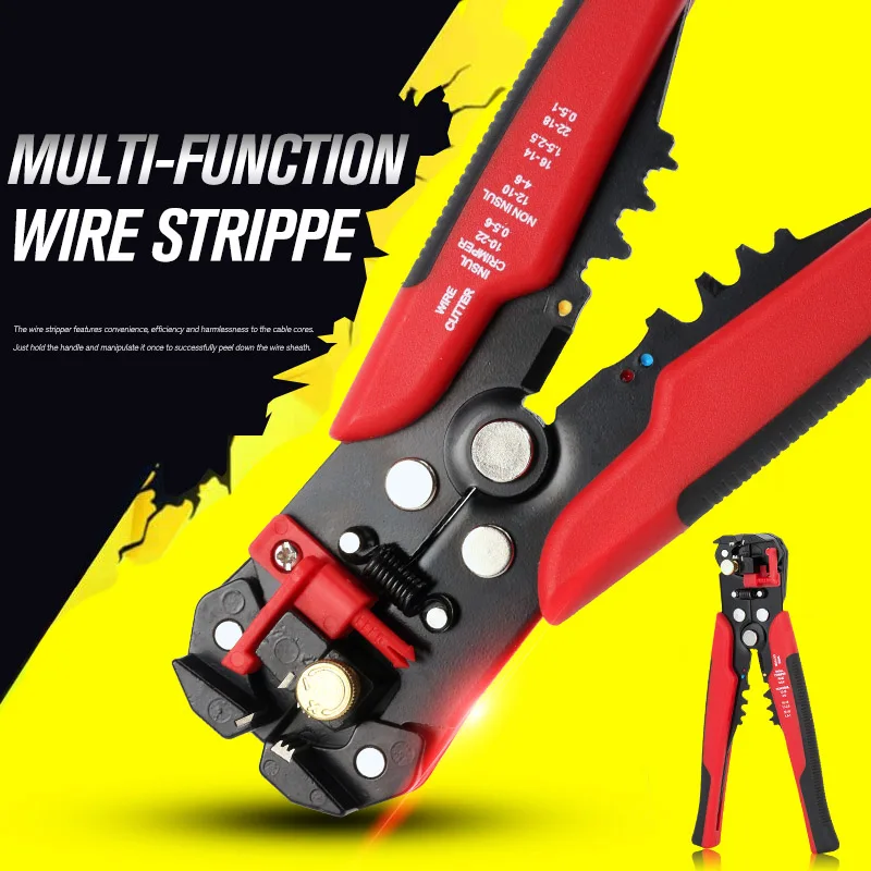 

Cable Wire Stripper Cutter Crimper Automatic Multifunctional TAB Terminal Crimping Stripping Plier Wire Multitool