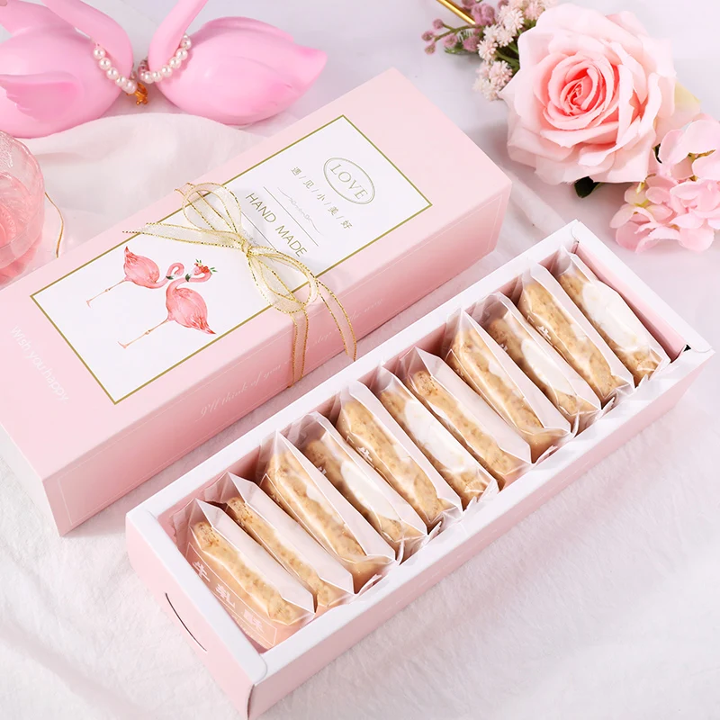 Креативная упаковка для печенья в виде фламинго, Подарочная коробка, милые розовые конфеты, ананас, упаковка для торта, бумажные коробки для свадебной вечеринки, декоративные подарочные пакеты