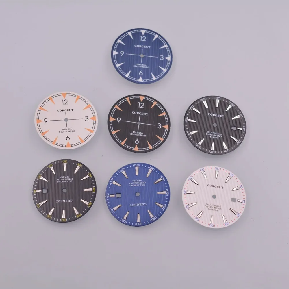 

33.5 MM dial watch face Green luminous watch accessories Fit automatic Miyota 8215,8205,821A,mingzhu 2813,3804 movement