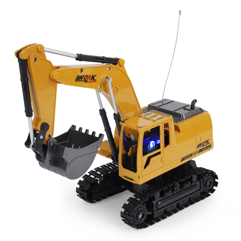 

8CH Simulation RC excavator toys with Music and light Children's Boys RC truck toys gifts RC Engineering car tractor brinquedos
