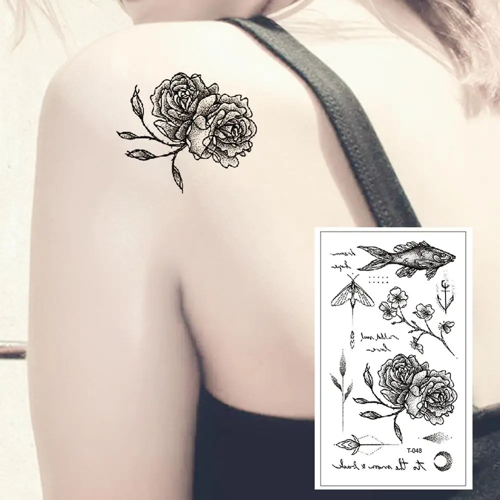 

Black Iceberg Temporary Tattoo Stickers Mountain Arm Art Men Fake Tatoos Triangle Women Rivers Land Water Transfer Tattoo T-048