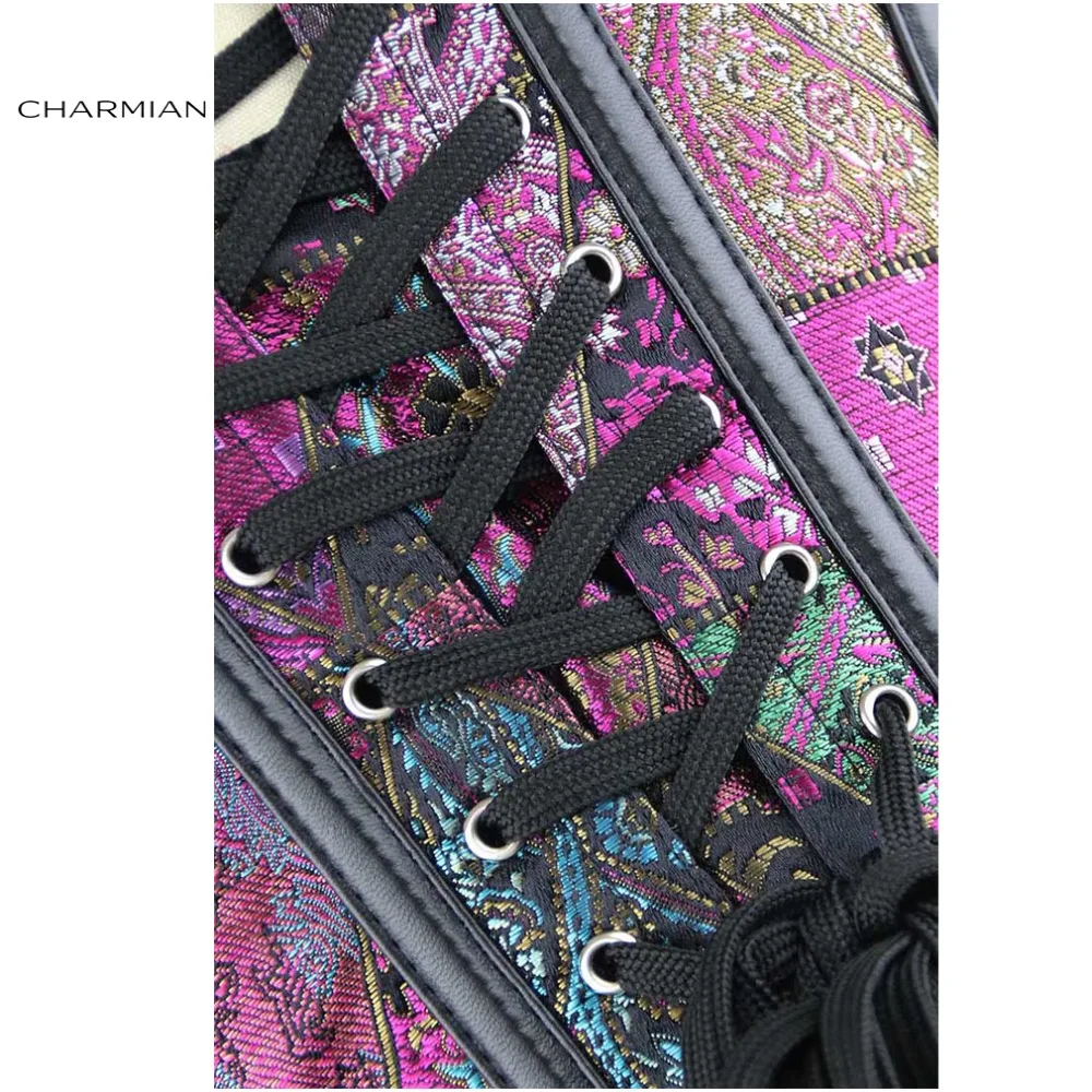 Корсет Charmian размера плюс в стиле стимпанк стальной корсет с обвалкой и бюстье