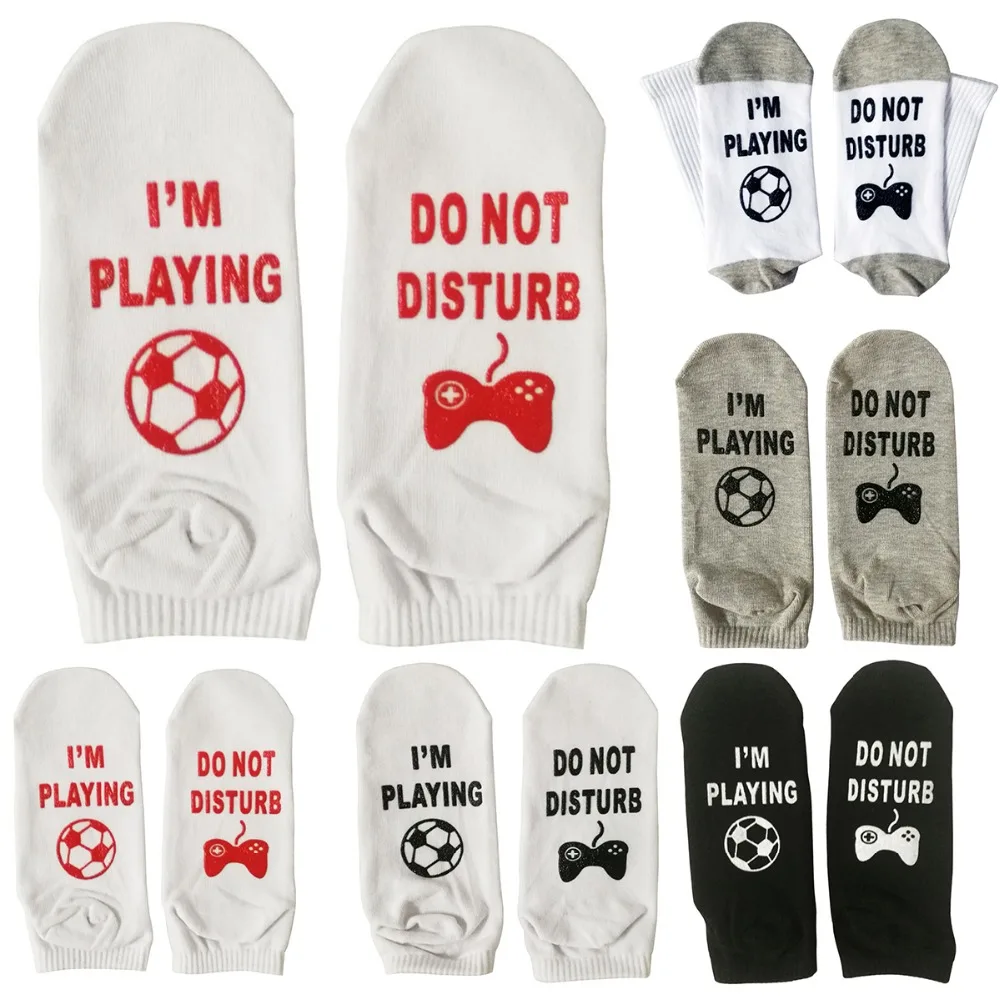 

Puseky Cotton Do Not Disturb I'm Playing Socks Novelty Gift Socks Women Socks Funny Low Ankle Short Socks for Women Men Unisex