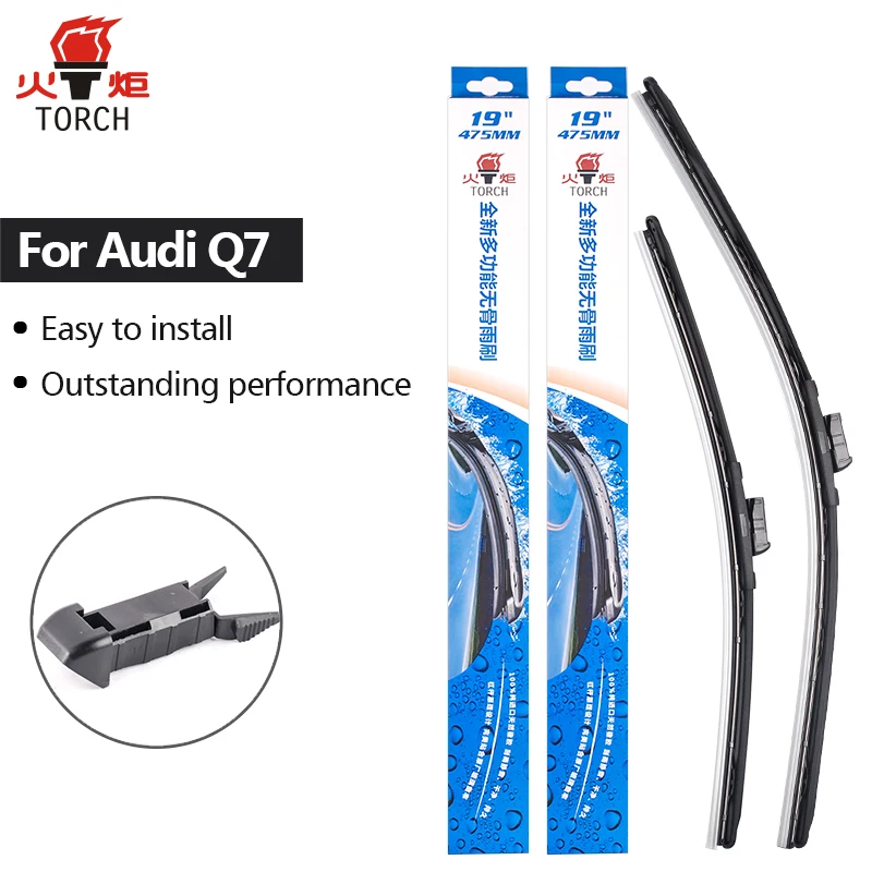TORCH Wiper Blades for Audi Q7 Fit Pinch Tab / Push Button Arms 2006