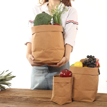 

Kraft Paper Storage Bags Of Fruit And Vegetable Garlic Onion Plant Flower Pot Bag Basket Home Garden Storage Organization New