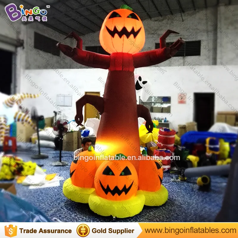 

Customized Halloween 3 Meters high inflatable pumpkin tree with LED lighting hot sale blow up decorations for party toys