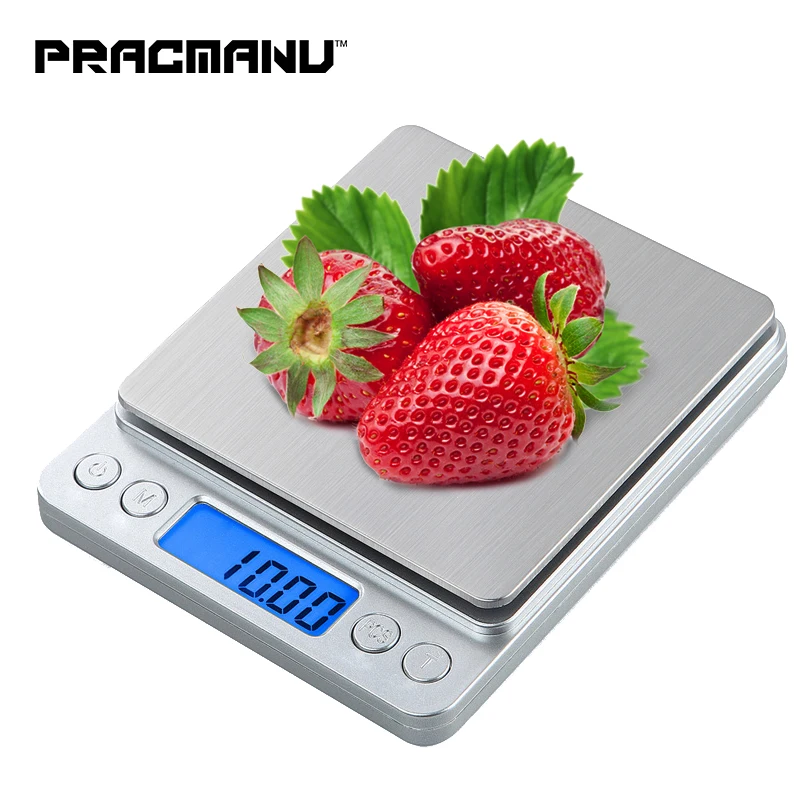 

PRACMANU 3000g/0.1g Portable Mini Electronic Digital Scales Pocket Case Postal Kitchen Jewelry Weight Balance Digital 500g/0.01g