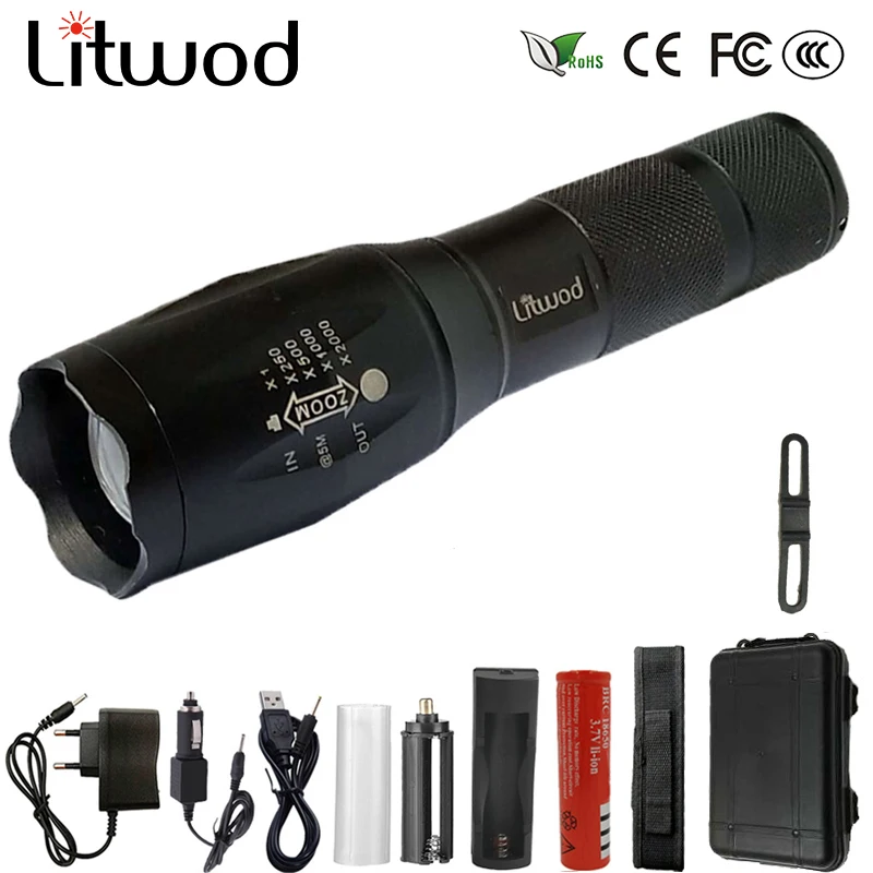 

Z30 LED Flashlight A100 XML T6 L2 LED Portable light Aluminum alloy Torch waterproof lantern 5 Modes Zoom for Camping Riding