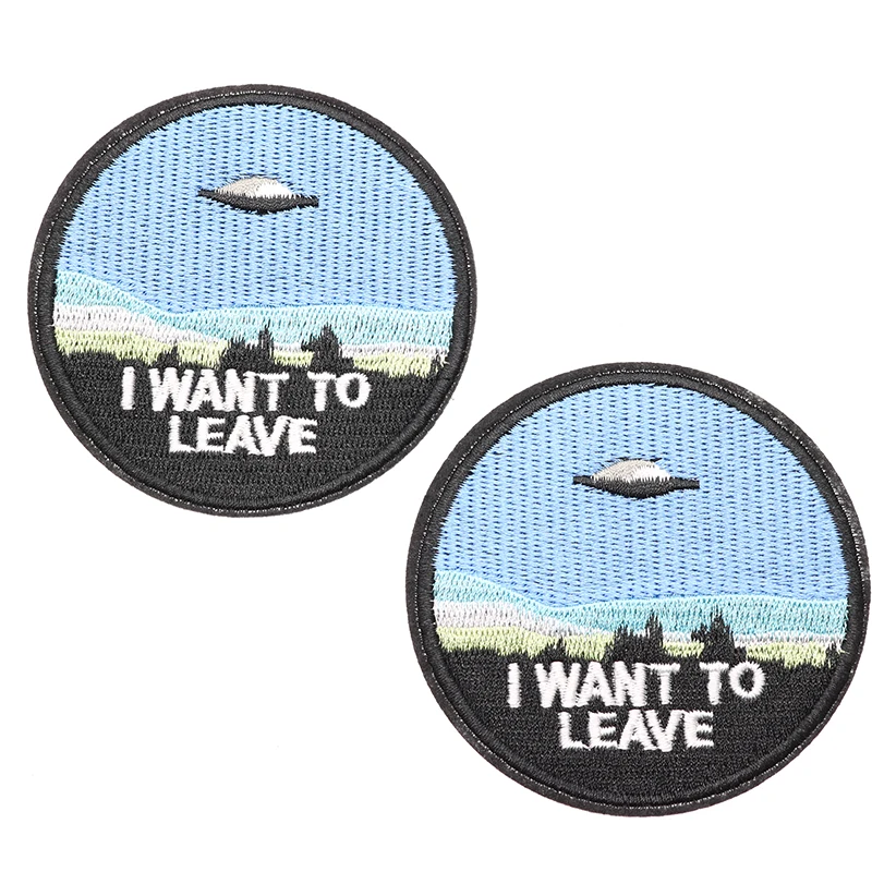 

UFO Anti-Adhesive Embroidered Stickers Clothes Patch DIY Clothing Hat Jeans Decorative Patch Ironing Embroidered Patch