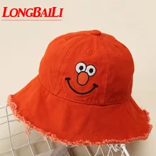 Летняя Складная хлопковая Панама со смайликом для маленьких девочек и мальчиков солнечные пляжные шляпы SDXB004