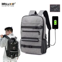 Мужской рюкзак с защитой от кражи, рюкзак для ноутбука, usb зарядка для подростков, сумка для скейтборда, водонепроницаемые школьные сумки, Escolar Mochila XA101ZC