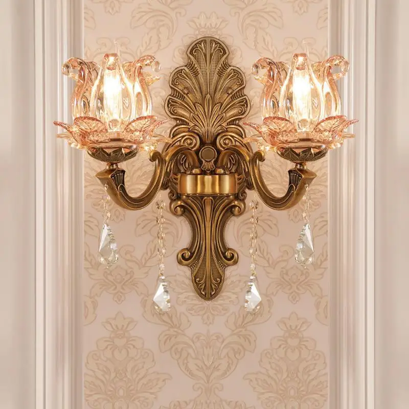 Avec Miroir Tete горит Deco Lampara De Pared интерьер для дома Wandlamp кристалл аппликация Murale светильник Настенный светильник для спальни - Цвет абажура: Number  5