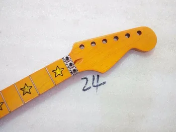 

Yellow Electric Guitar Neck Maple inlay 24 Fret for ST style Repair parts