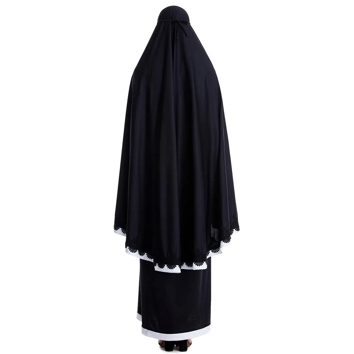 Рамадан Женский комплект из 2 предметов мусульманский для молитв Khimar abaya верхний хиджаб+ юбка полное покрытие ислам одежда Ближний Восток поклонение службы