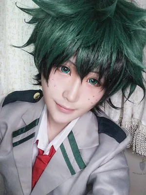 Парик My Boku no Hero моя геройская Академия Izuku Midoriya Короткие Зеленые черные