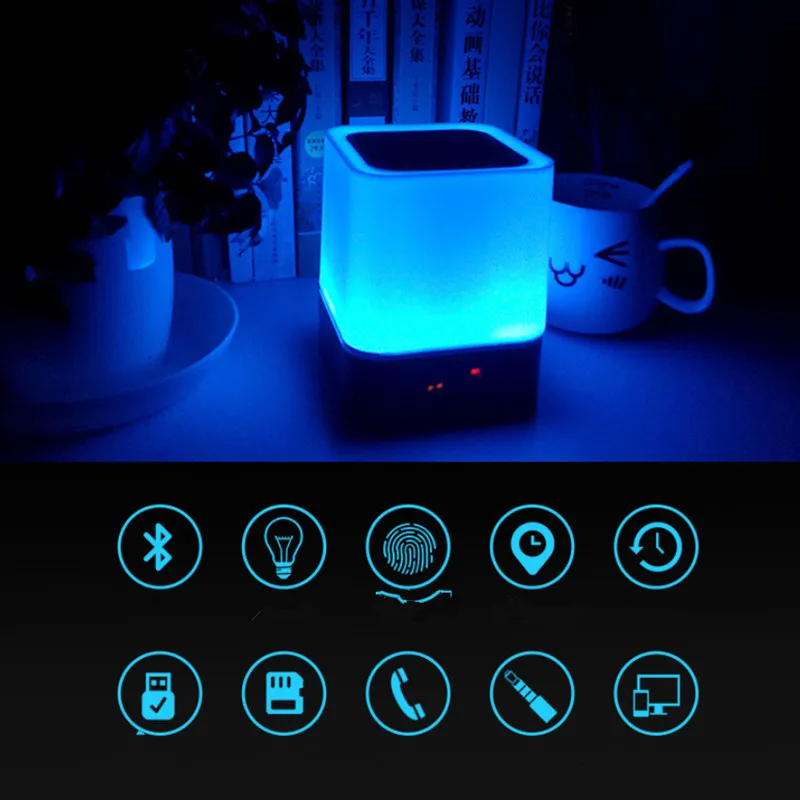 Яркий светодиодный bluetooth-динамик, световая сенсорная карта, подарок, часы, ночник, динамик