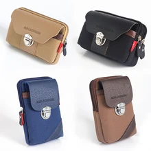 Мужская поясная сумка, сумка для мобильного телефона, хорошее качество, на застежке, Холщовый Кошелек для монет, карман, тканевые сумки, сумки на пояс, мужские кошельки, сумка