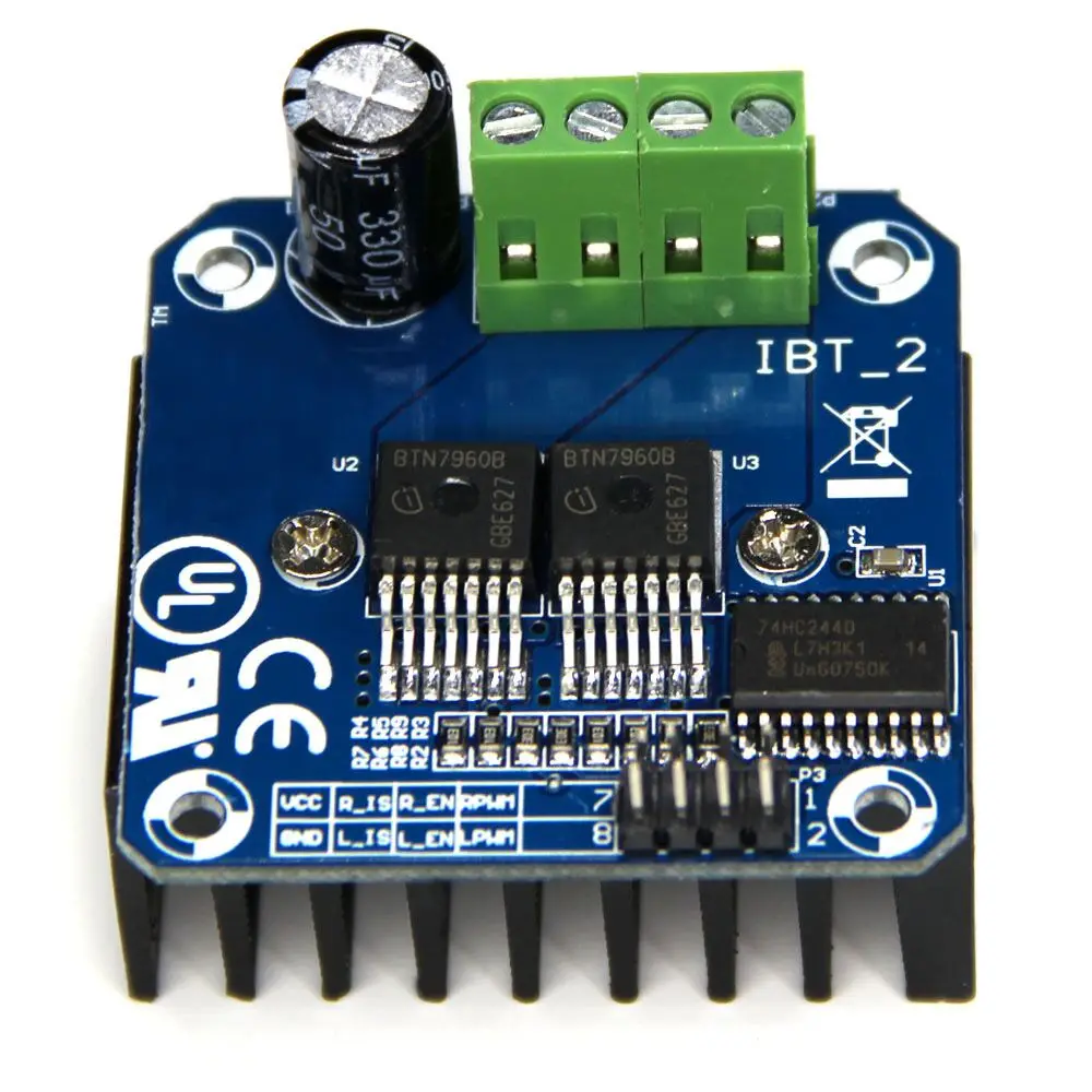 Double BTS7960 43A H-Bridge High-Power Motor Driver Module//Smart car//