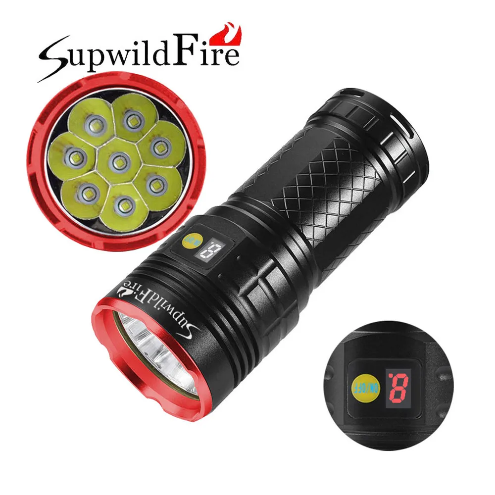 ISHOWTIENDA SupwildFire 8x XM-L T6 светодиодный Мощность цифровой Дисплей Охота фонарик 18650 l2# SS - Испускаемый цвет: Красный