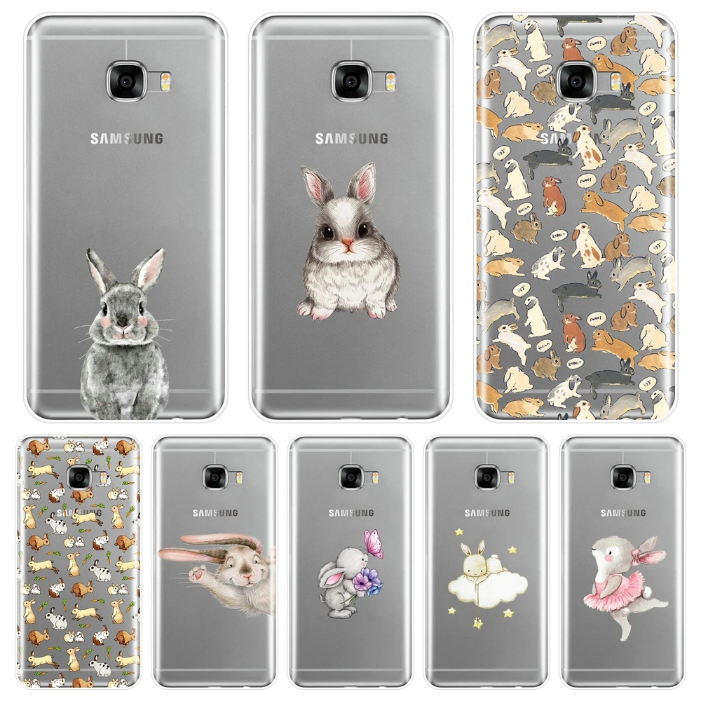 

Kawaii Rabbit Cartoon Cute Animal Funny Back Cover For Samsung Galaxy C5 C7 C8 Soft Phone Case Silicone For Samsung C9 C7 C5 Pro