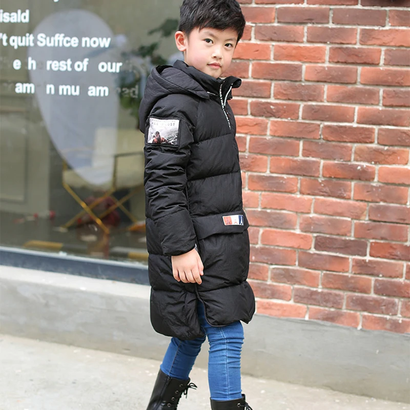 

Girls Cold Winter Duck Down Jacket Boy Warm Fur Down Coat Children Casual Hooded Outerwear Russia Winter Child Trench Coat