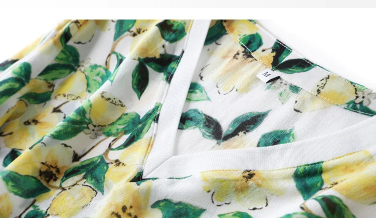 Women Silk Shirt 100%Silk Crepe Floral Printed T