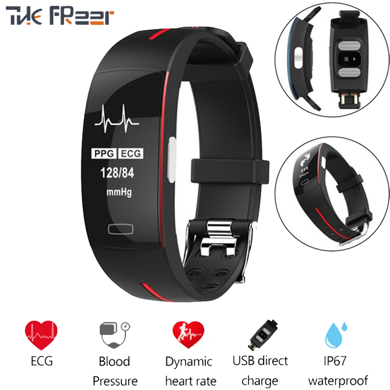 

Sport Smart Bracelet ECG+PPG Blood Pressure Heart Rate Sleep Monitor Smart Band Fitness Activity Tracker Watch for Android IOS