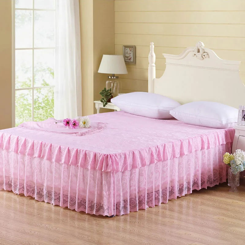 Buy lace bed skirt queen bed skirt pink bed skirt sale
