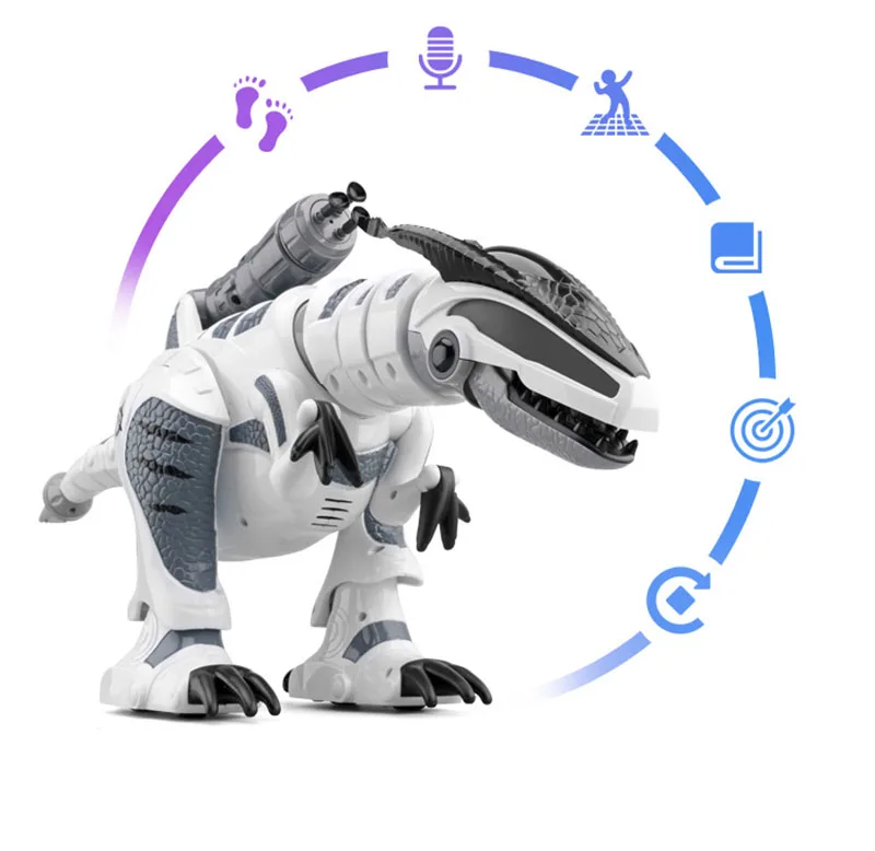 Радиоуправляемая интеллектуальная модель динозавра, Электрический робот с дистанционным управлением, механический военный дракон, с музыкой и светильник, детские игрушки для хобби