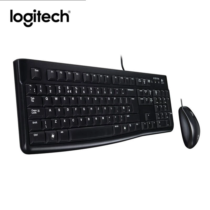 Logitech MK120 Wired Keyboard Mouse Combo Waterproof Mute 1000dpi Optical Tracking Keyboard and Mouse Set