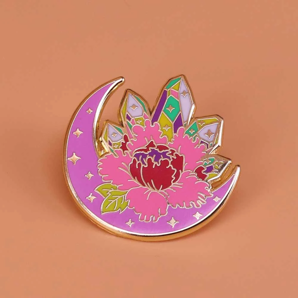 Brooch Badges Pin Enamel Flower Badge Crystal Brooch Badges Pin Enamel Flower Badge Crystal