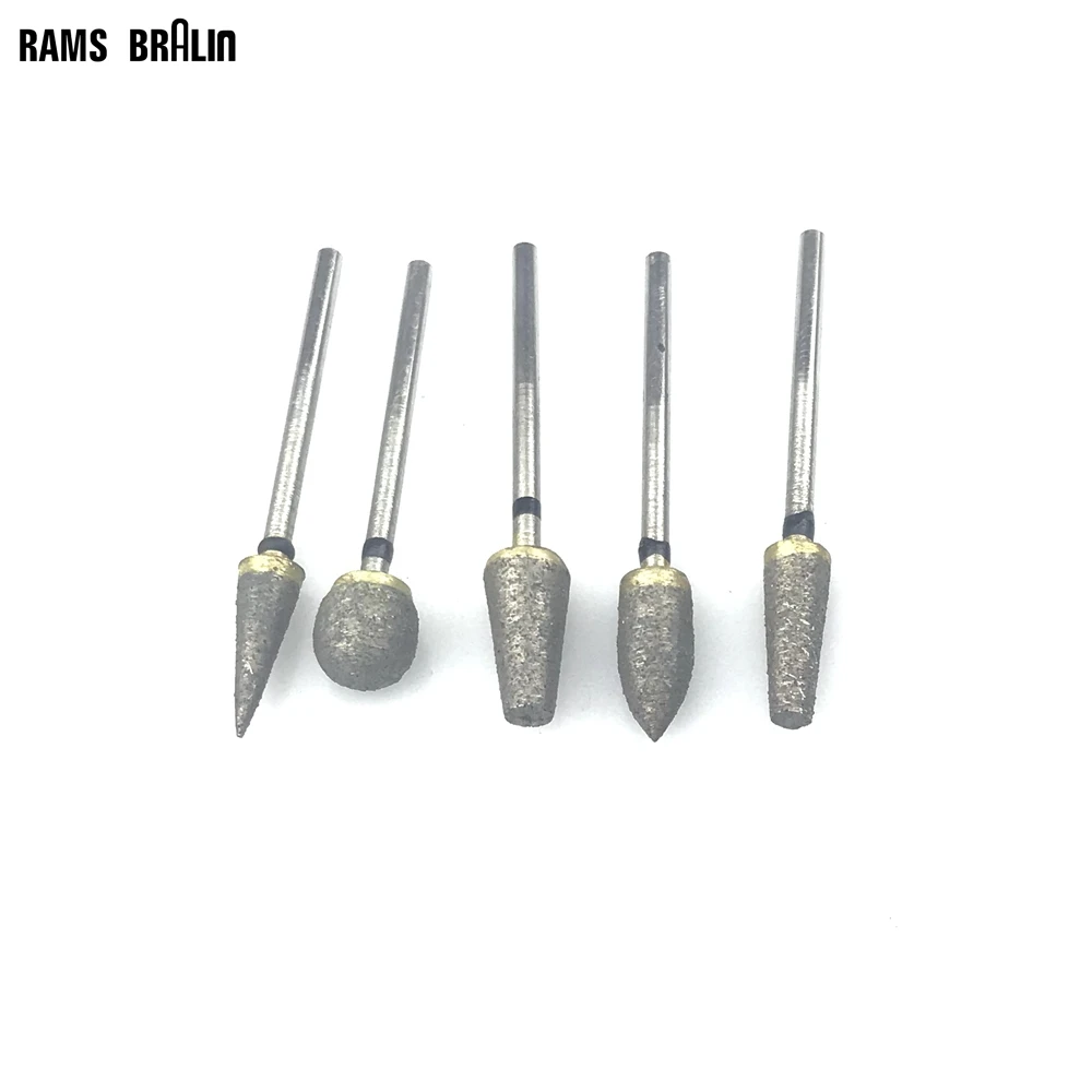 5 pieces Optional Diamond Sintered Grinding Point 3mm Shaft Mounted