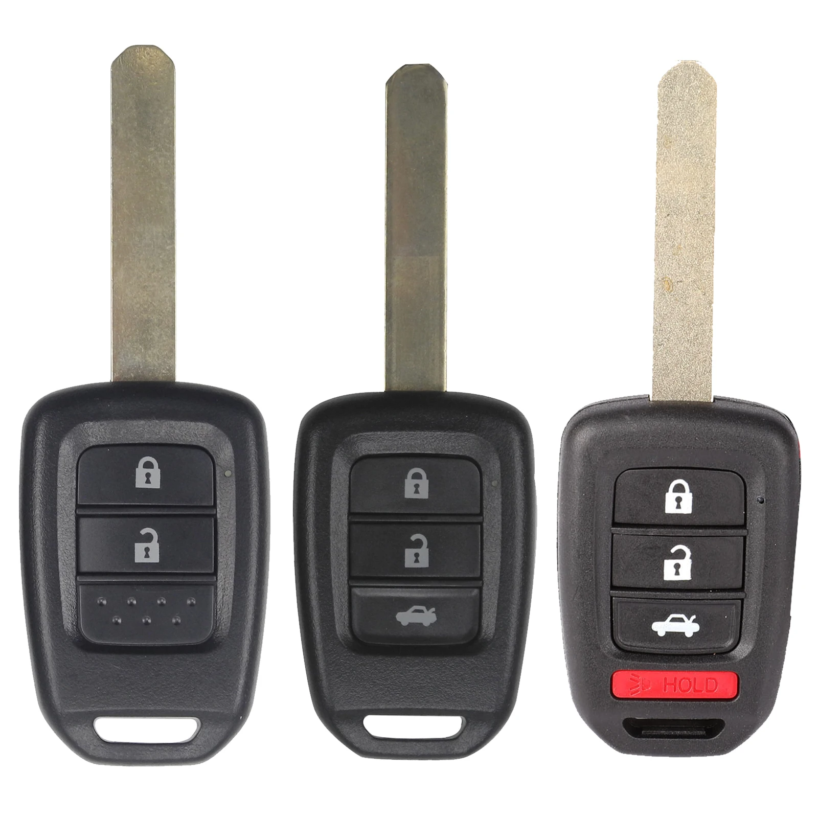 

jingyuqin 2/3/4 Buttons Remote Car Key Shell Fob For Honda Accord CRV XRV VEZEL CITY JAZZ CIVIC HRV FRV Key Case Replacement