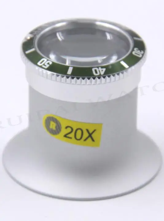 Green 20X Первоклассное качество 3X/5X/10X/20X часы коллекторы лупа для глаз RLX SubMariner и GMT серии - Цвет: Green 20X
