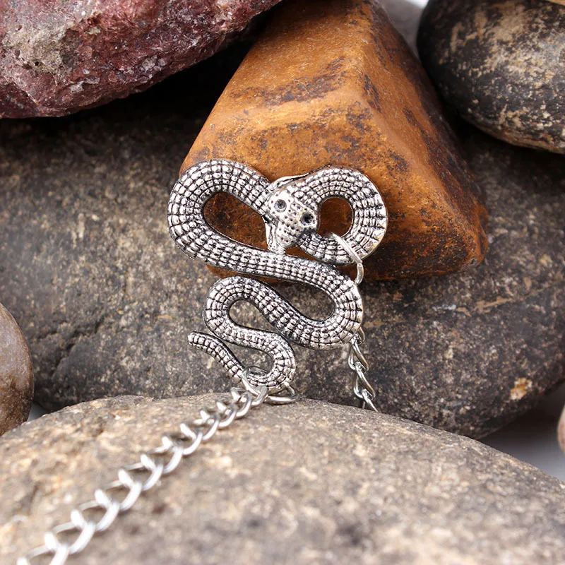 LE SKY модный металлический Дракон Осьминог змея летучая мышь преувеличенный DIY Цвет: старое серебро браслет для женщин мужские ювелирные изделия