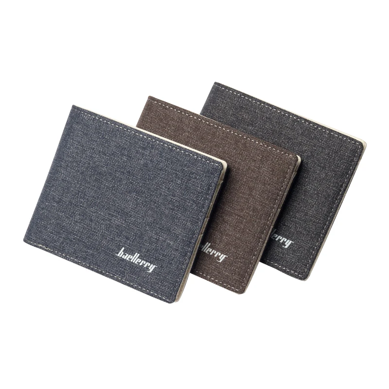 

Fashion Short Men's Purse Canvas Thin Wallet Short Denim Male Wallets High Quality Teenager Card Holder Cash Money Bag Purses