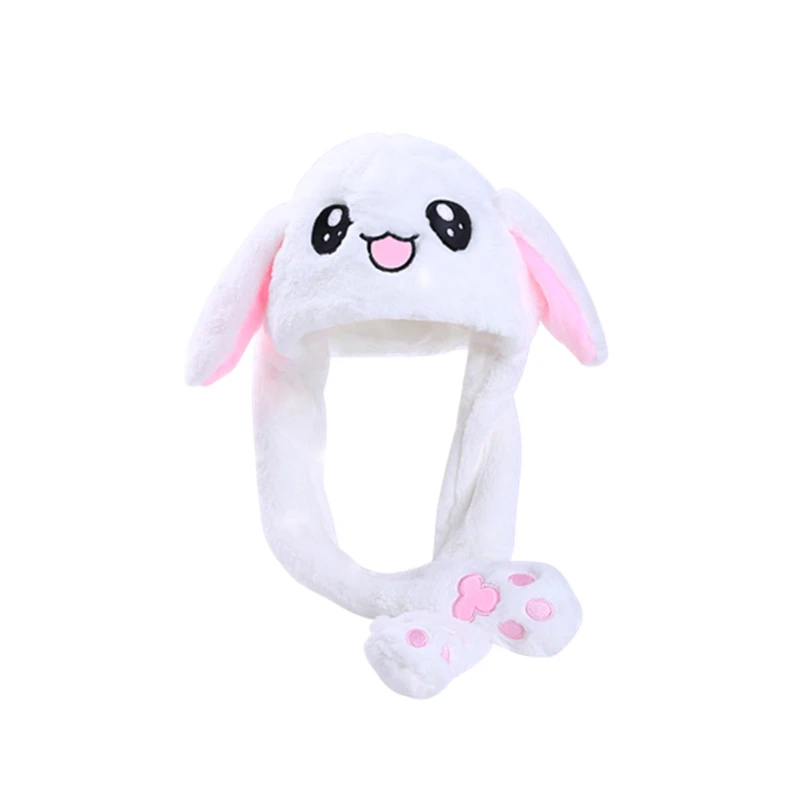 Cute Rabbit Toys Hat Hand Pressing Ear Move Kawaii Child Funny Toy Baby Comfortable Plush Animal Cap Hot Handle Sombrero T0730 (6)