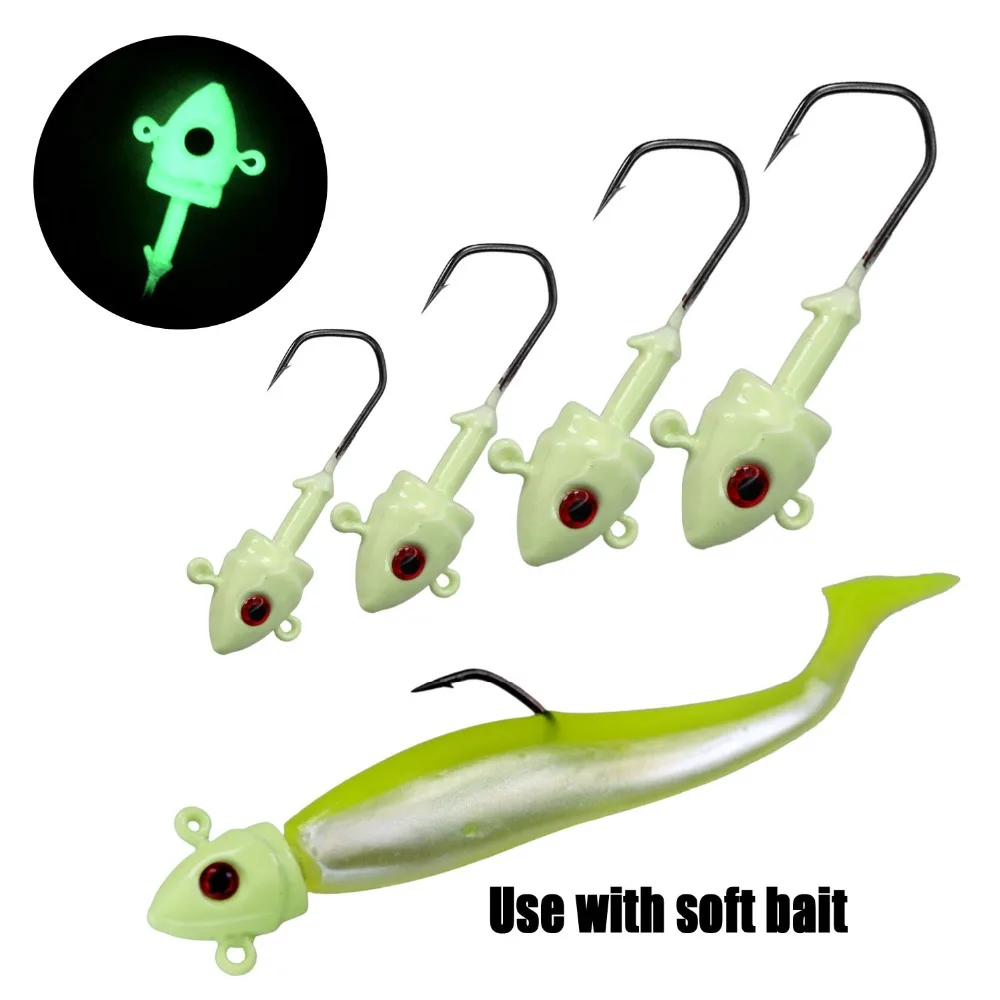 5Pcs 7g 10g 14g 20g Lead Jig Heads Fishing Hook Salmon Trout Bass