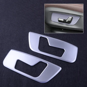 

beler 2pcs/set Front Inner Seat ABS Chrome Plated Adjust Switch Button Cover Trim Fit for BMW 5 Series G30 2018
