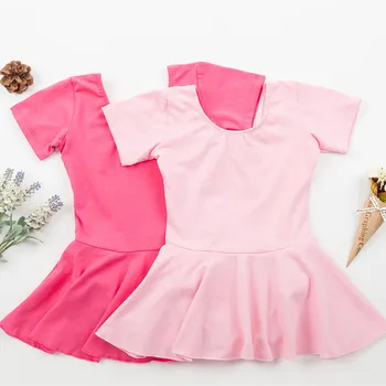 

Kid Girls Short Sleeve Ballet Leotard Gymnastics Cotton Dancing Dress Ballet Dance Dresses Kids ballerina Dancewear roupa para