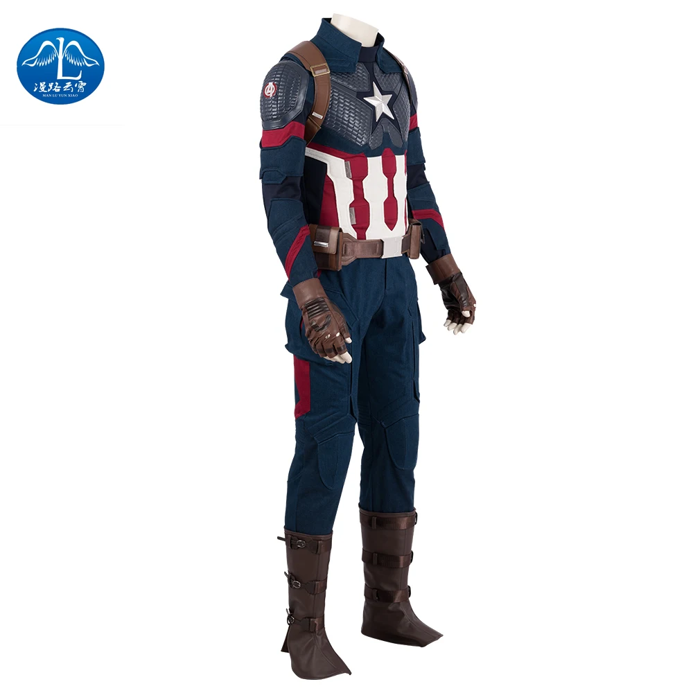 MANLUYUNXIAO Avengers 4 Endgame Costume Captain America Steven Roger Cosplay Jumpsuit Boots Superhero Halloween Outfit MANLUYUNXIAO Avengers 4 Endgame Costume Captain America Steven Roger Cosplay Jumpsuit Boots Superhero Halloween Outfit