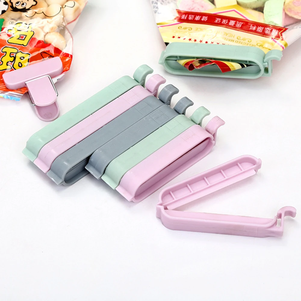 

12 pcs / set Reusable Plastic House Food Bag Clips Househoud Snack Fresh Food Storage Bag Mini Vacuum Sealer Sealing Clamp
