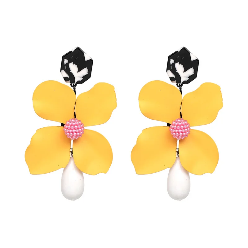 Big Earings Flowers Jewelry 2018 Trendy Earrings Boho Vintage Indian Ethnic Dangle Charms Big Flower Earrings For Women