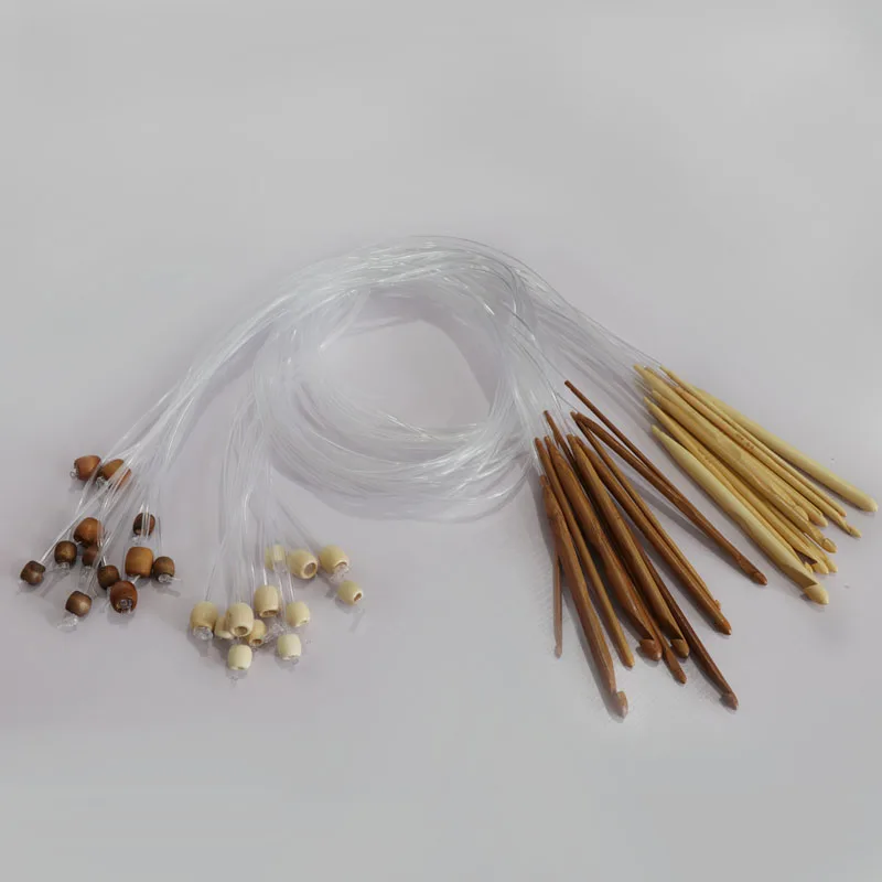 

Multicolor tube 12 size set of circular needles of bamboo crochet set of 120 cm