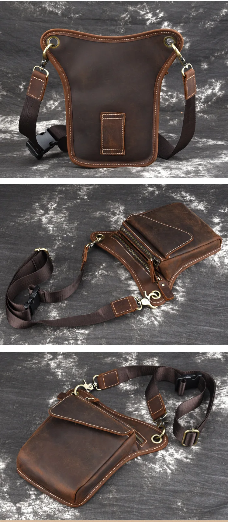 Crasy Horse КОЖА Для мужчин талии сумка Винтаж натуральной кожи мужской небольшой Crossbody мешок глава Слои теплые многофункциональный сумки груди