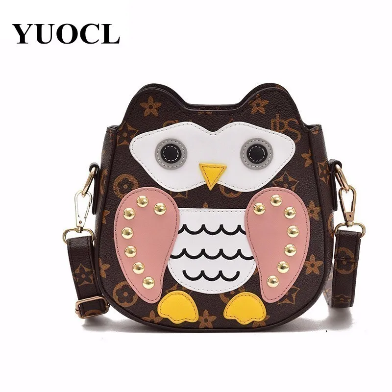 

2018 crossbody bags for women leather handbags luxury handbags women bags designer cartoon priting rivet shoulder bag sac a main