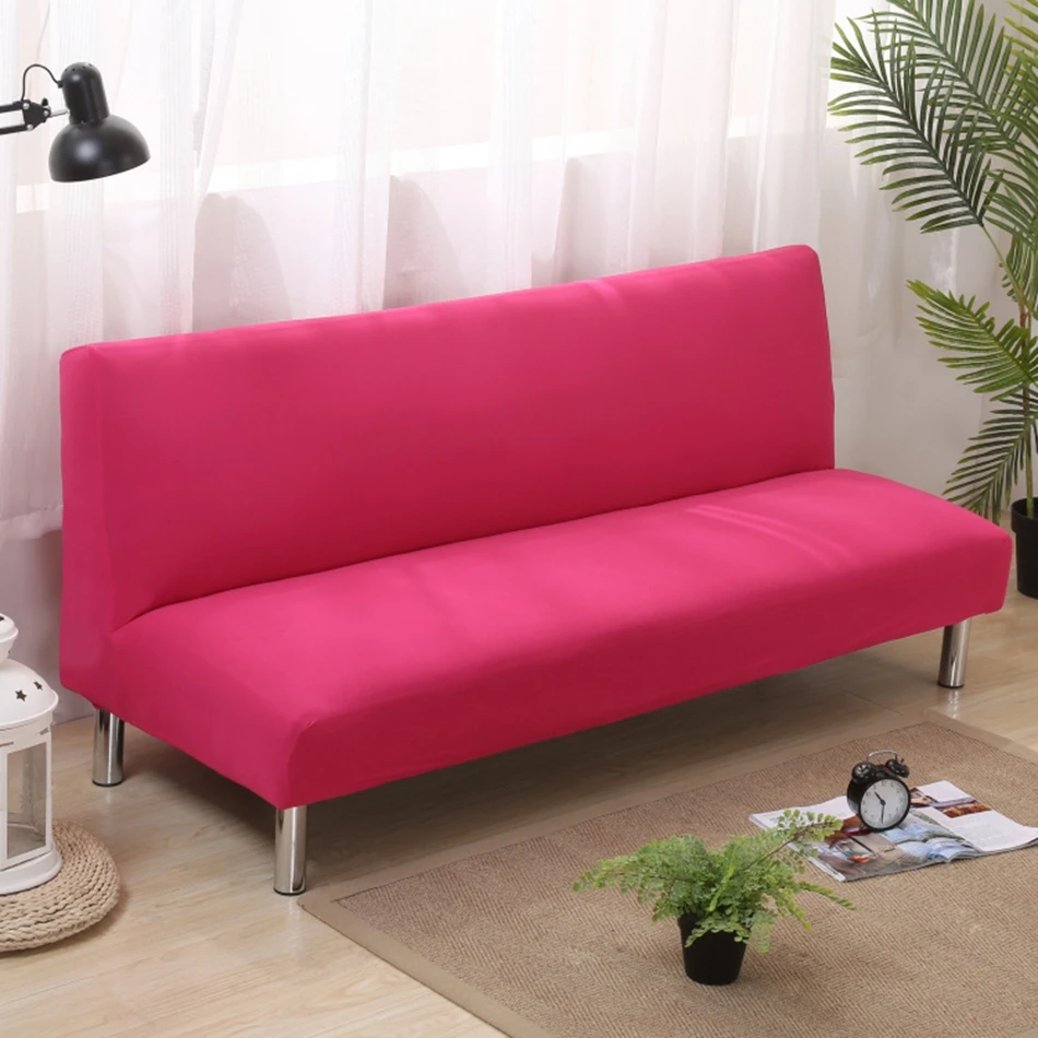 Универсальные эластичные безрукавные Чехлы для дивана кровати для гостиной домашний декор противоскользящие эластичные чехлы на диван-кровать однотонный разноцветной чехол