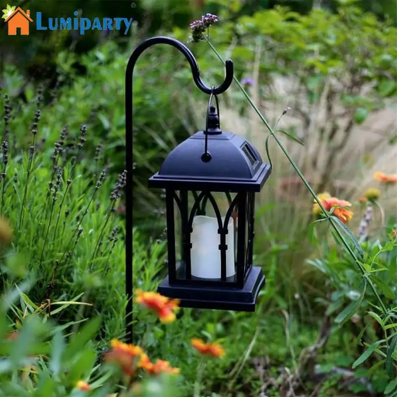 

1pc Solar Powered Garden Landscape Lamp with Candle Effect Intelligent Light Control Amorphous Silicon Night Light