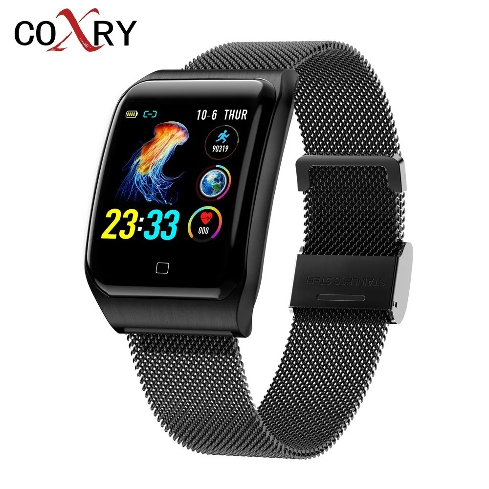 

COXRY Multiple Sport Smart Watch Men IOS IP68 Waterproof Heart Rate Smartwatch Blood Pressure Monitor Bluetooth Health Wristband