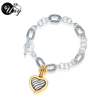 

UNY Antique cable Heart Bracelet Women Jewelry Bracelet Christmas Valentine'sDay Gift Bracelets Vintage Fashion Trendy Bracelets